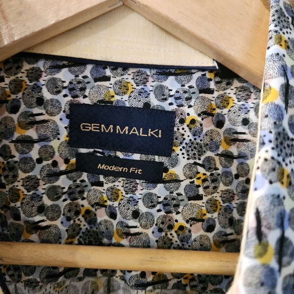 Gem Malki Short sleeve casual button down modern fit XL New - Picture 4 of 15